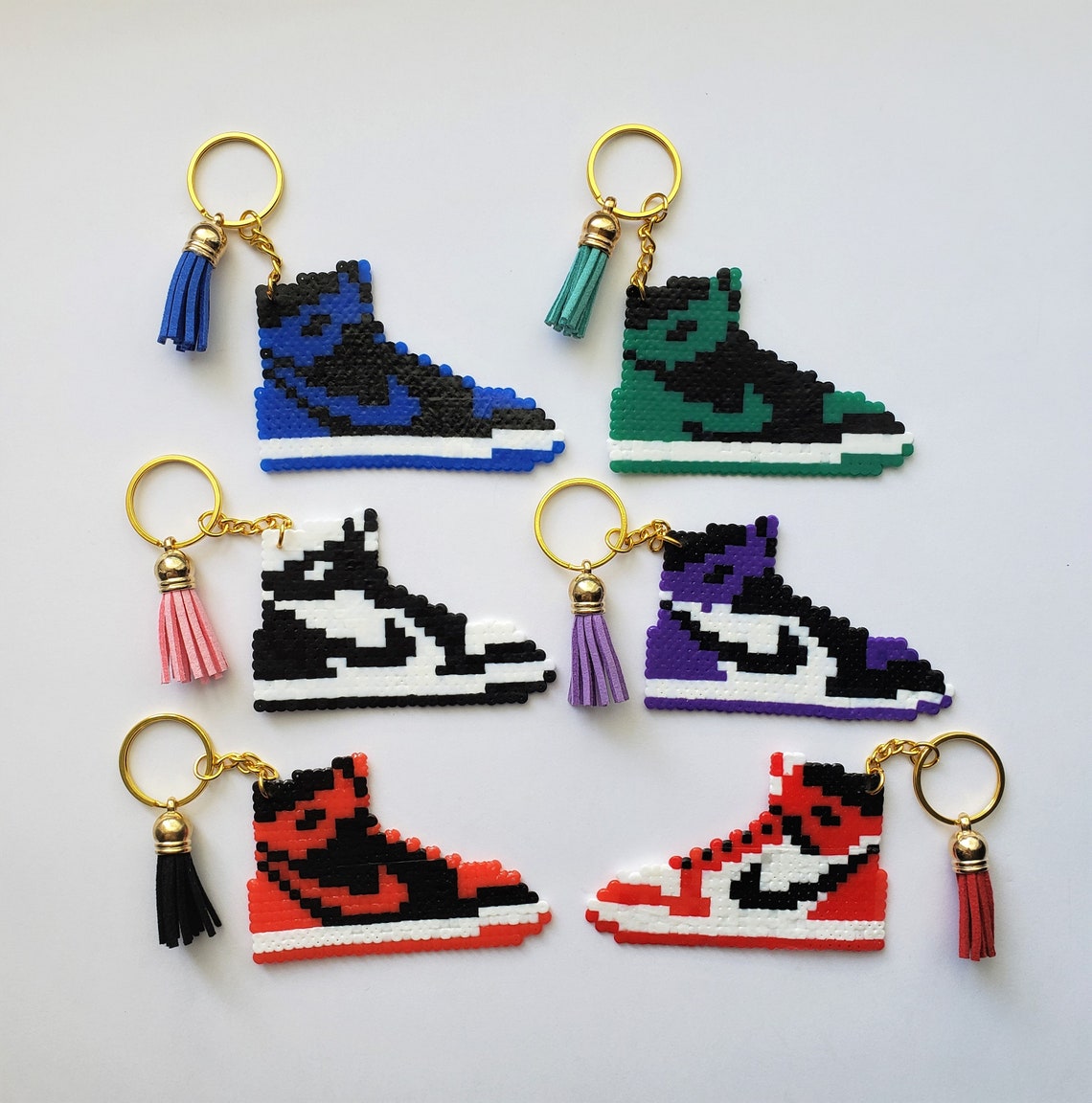 Nike Air Jordan 1 Keychain Hama Bead Perler Bead Pixel Etsy