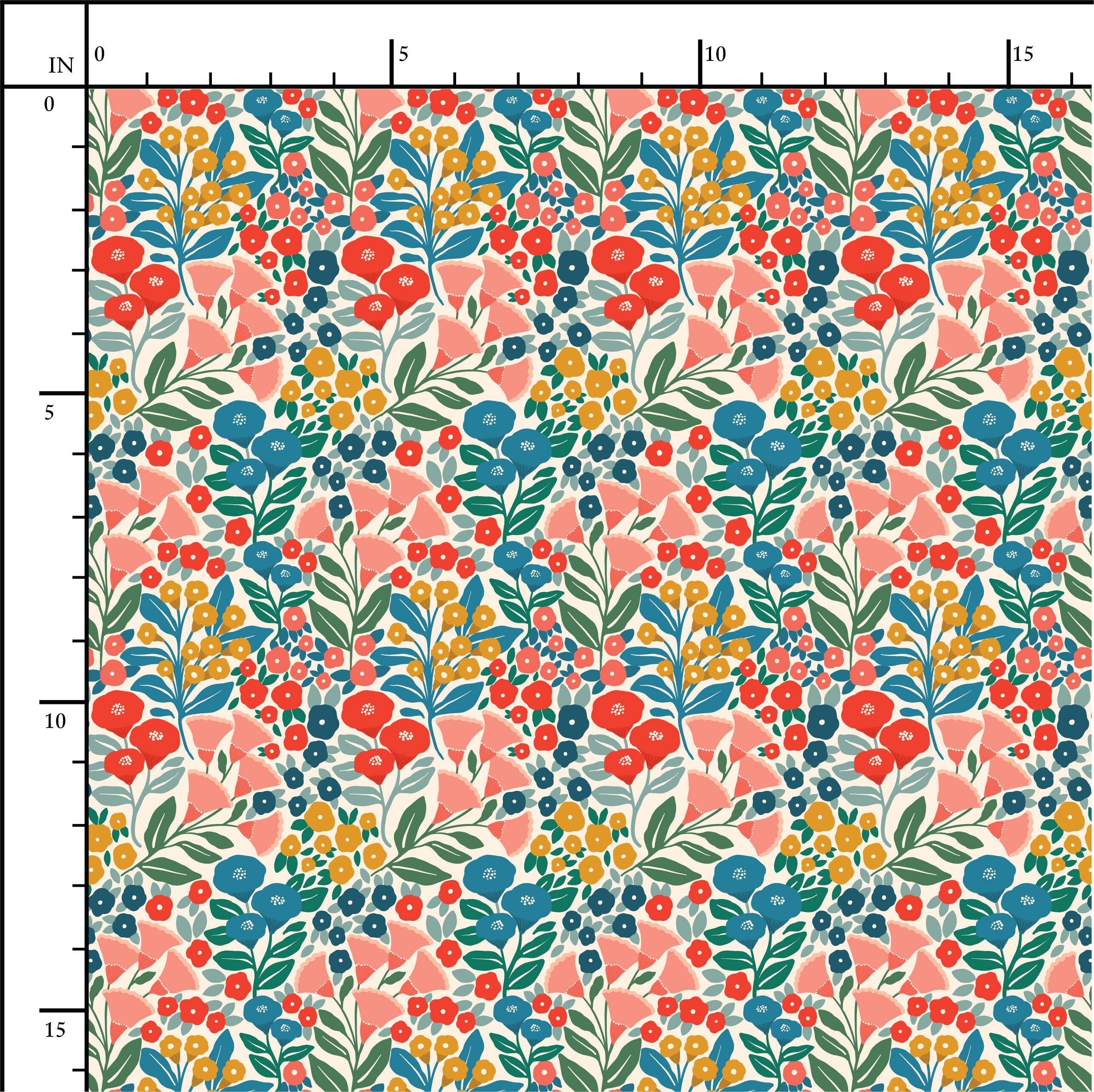 Floral Fabric Cotton Fabric Digital Printed Floral Etsy