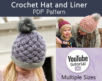 Gorro de ganchillo celta sin preocupaciones Patrón PDF con video tutorial