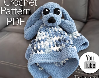 Patrón PDF de manta de crochet para cachorros: manta para cachorros acurrucados