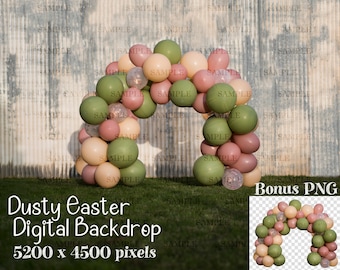 Fondo digital con arco de globos extra - Fondo para fotografía de alta resolución