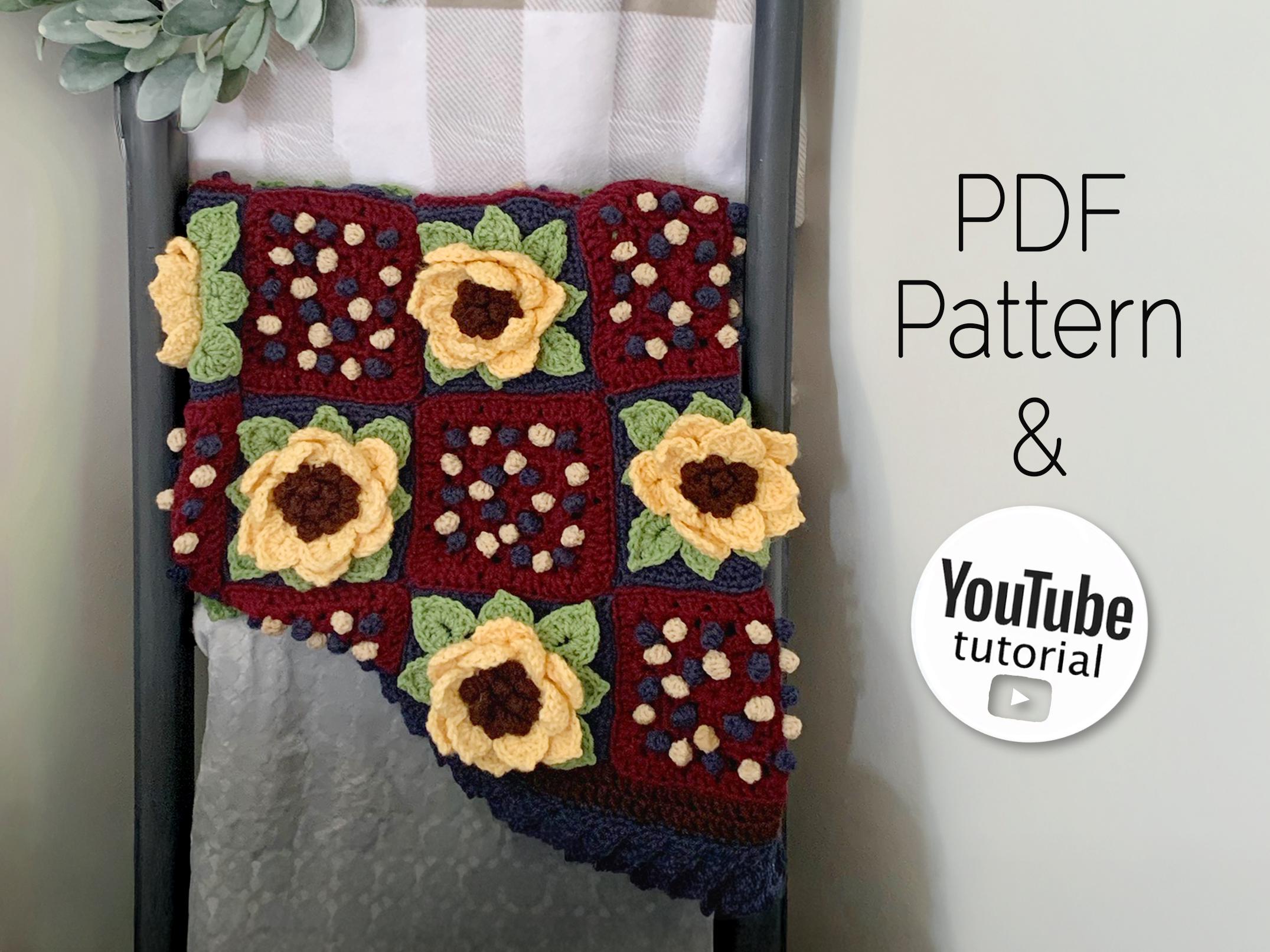 Sunflower Quilt Crochet Pattern
