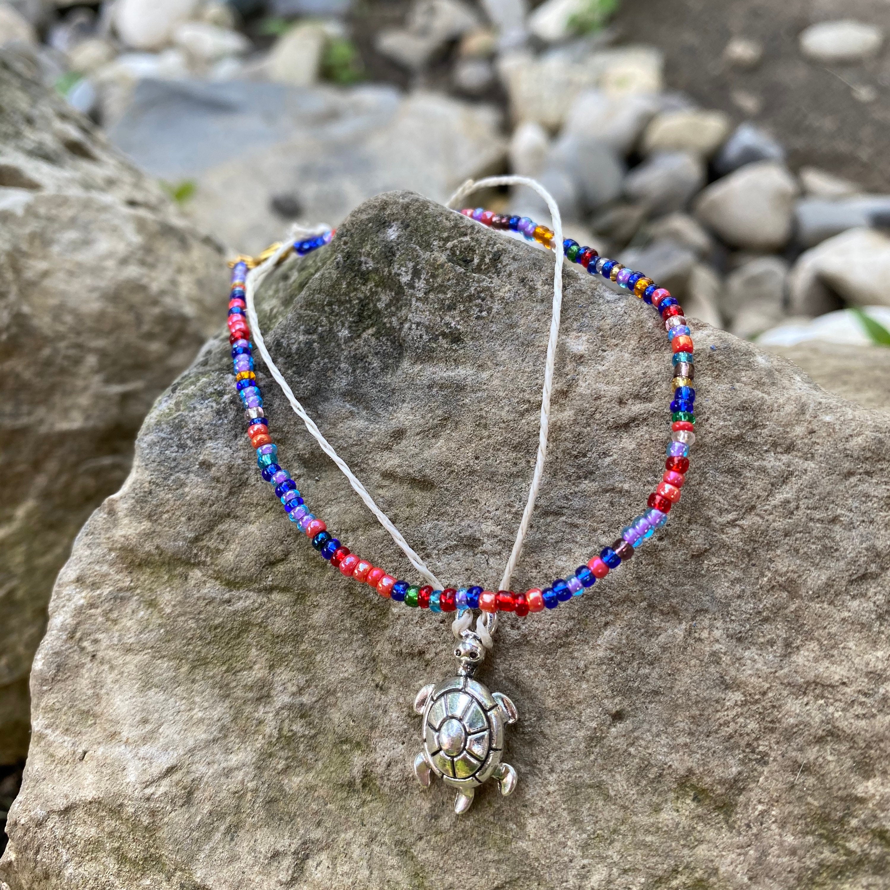 Turtle Charm Bracelet, Beaded Bracelet, Charm Bracelet Etsy.de