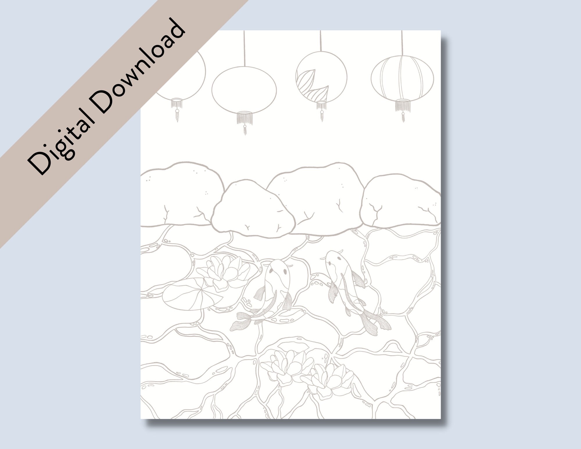 Koi Collection Downloadable Coloring Pages - Etsy