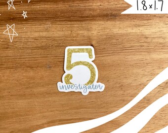 Enneagram Five Sticker / The Investigator / Enneagram 5 / Enneagram sticker / Vinyl Sticker / kindle sticker