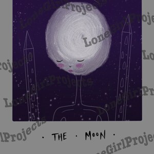 The Moon Tarot - 10 x 15 Digital Illustration - Downloadable PDF