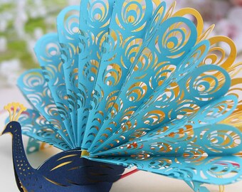 Details about / 3D Pop Up Card Peacock Birthday Wedding Anniversary Greeting Cards Invitations