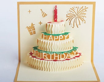 Birthday Cake Card Etsy