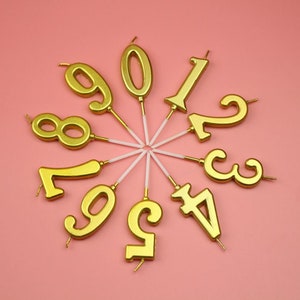 Gold Number Birthday Candles