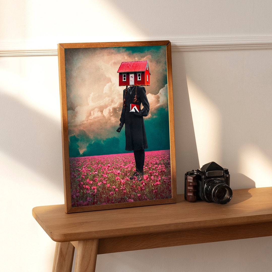 Surreal Collage Art Print STAY HOME - Etsy