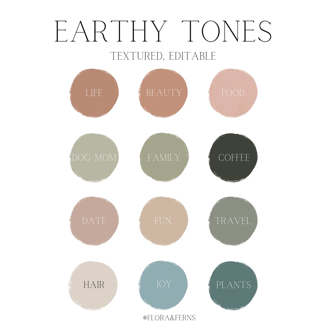 Earthy Tones Instagram Highlight Covers Textured - Set of 20 - Etsy