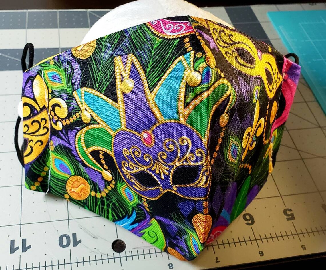 Mardi Gras face mask Etsy