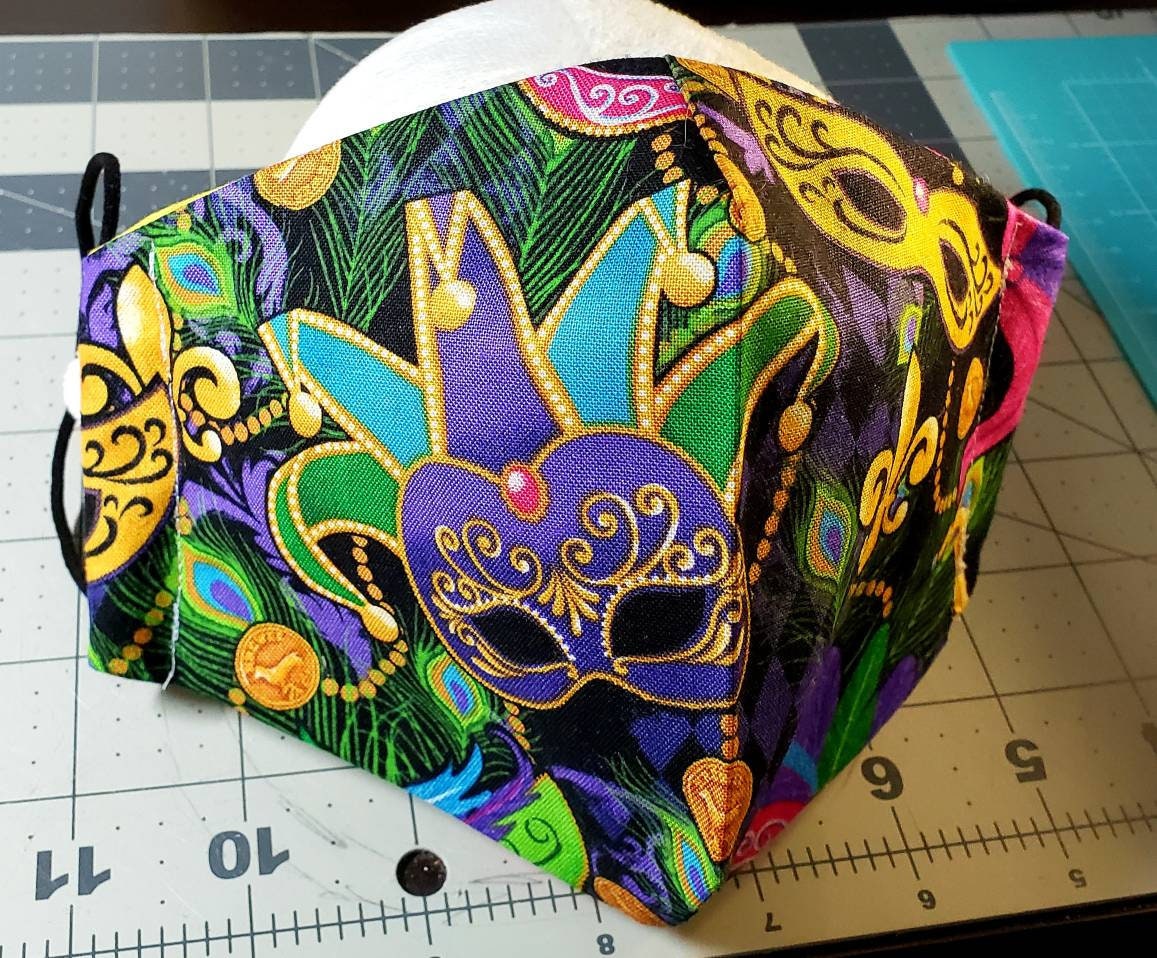 Mardi Gras face mask Etsy