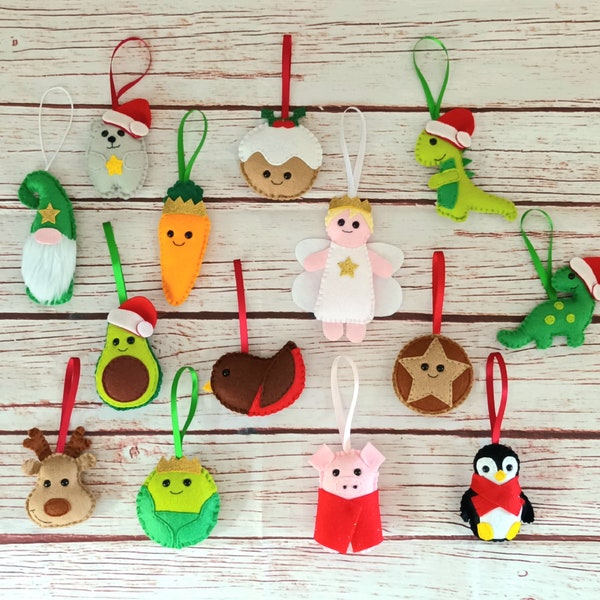 Felt Christmas Decorations Etsy UK