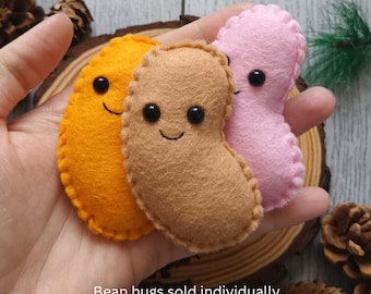 Felt bean pocket hug, Pick me up, pregnancy announcement, Letterbox gift, personalised handsewn present