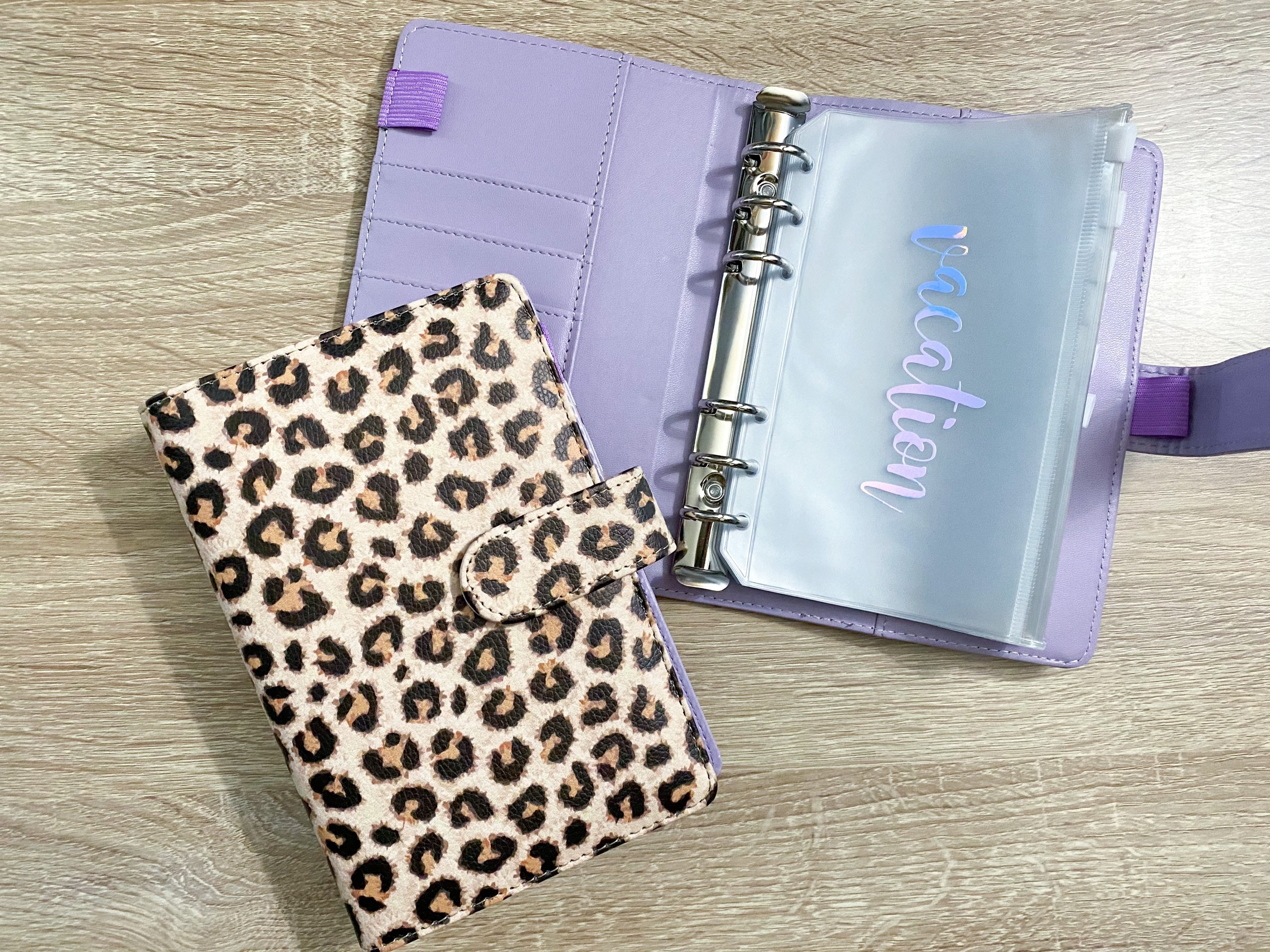 A6 Budget Binder, Money Saving Wallet Budgeting Waterproof Leather Money Saving Binder Clear Cash Envelopes For Budget Planner Black