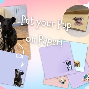 Pet Sticky Notes Square | Cute Personalized Pet Portraits | Post-it Notes, Add Message | Dog Cat Stationery Gift for Pet Lovers