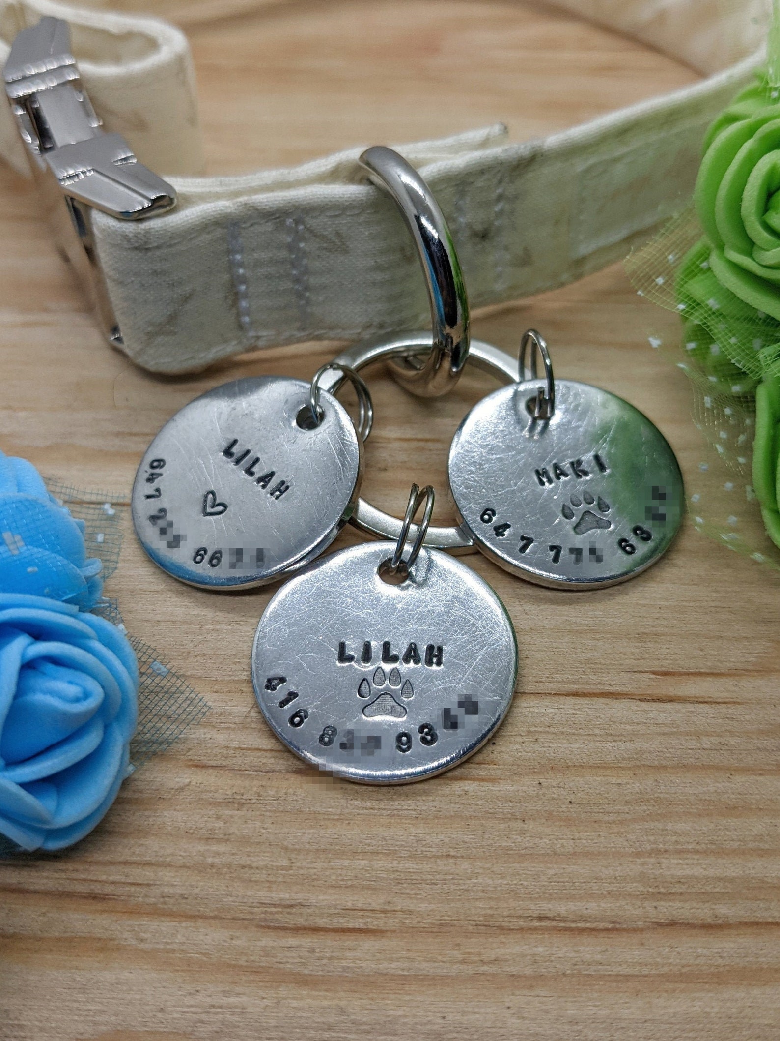 Dog Tag With Phone Number on Front Aluminum Custom Etsy