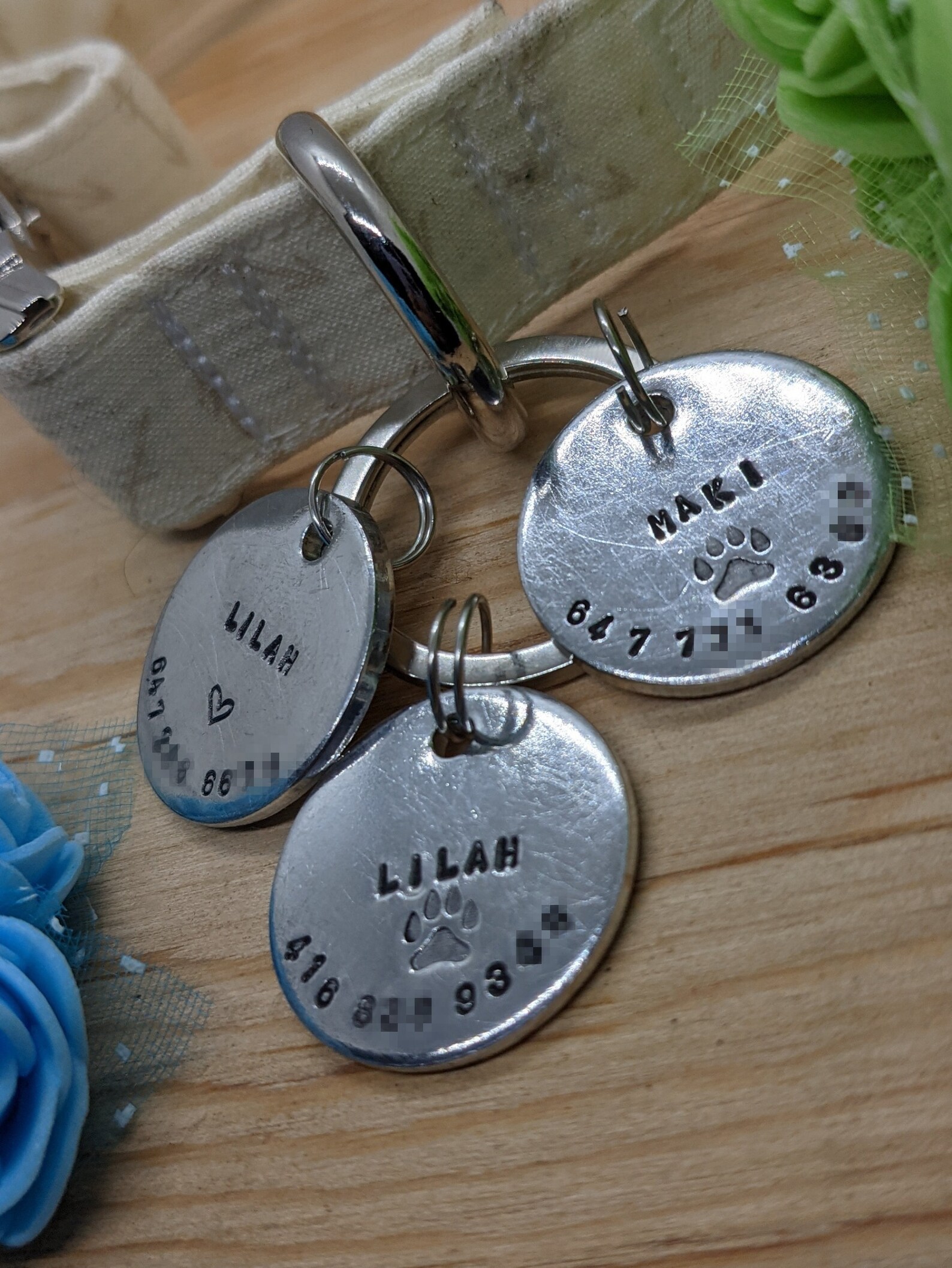 Dog Tag With Phone Number on Front Aluminum Custom Etsy