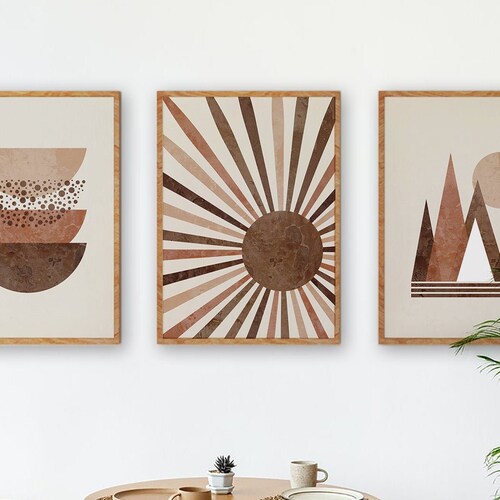 Boho Wall Art Set Printable Boho Art Set of 10 Prints Mid Etsy