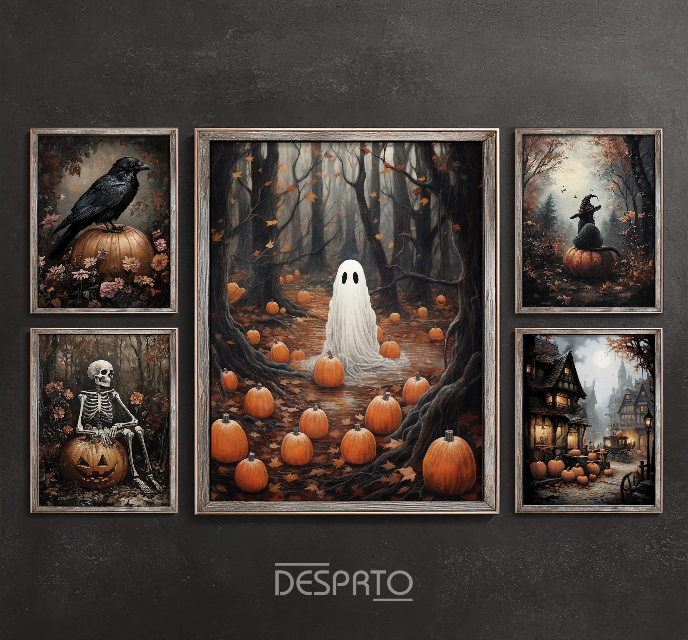 Halloween Printable 50 Vintage Mega Bundle Set, Ghost Wall Art Spooky ...