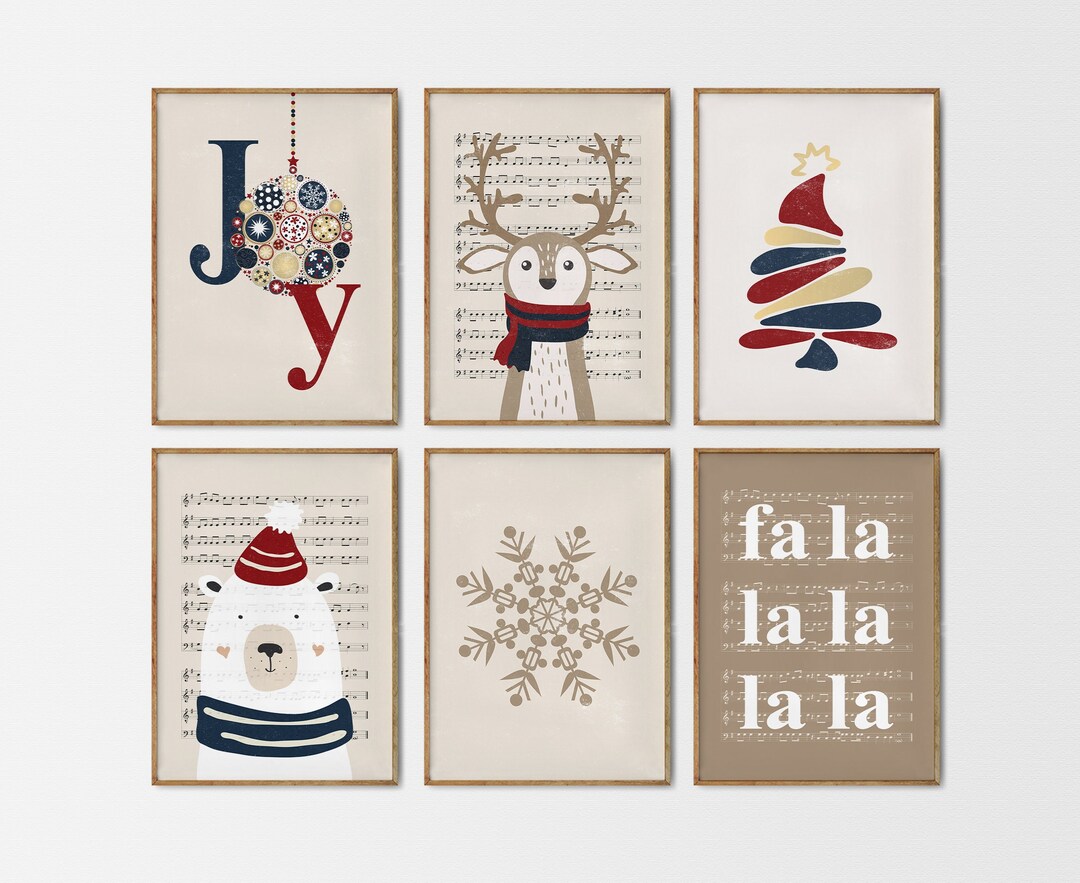 Christmas Prints Set of 6 Christmas Printables Gallery Wall - Etsy