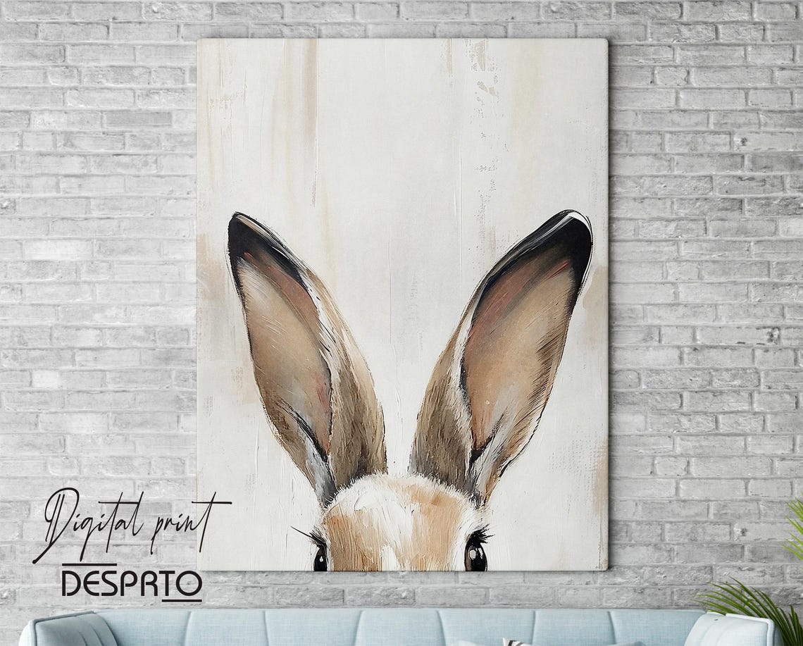 Easter Rabbit Ears Print, Spring Bunny Cottagecore Print, Easter Wall ...