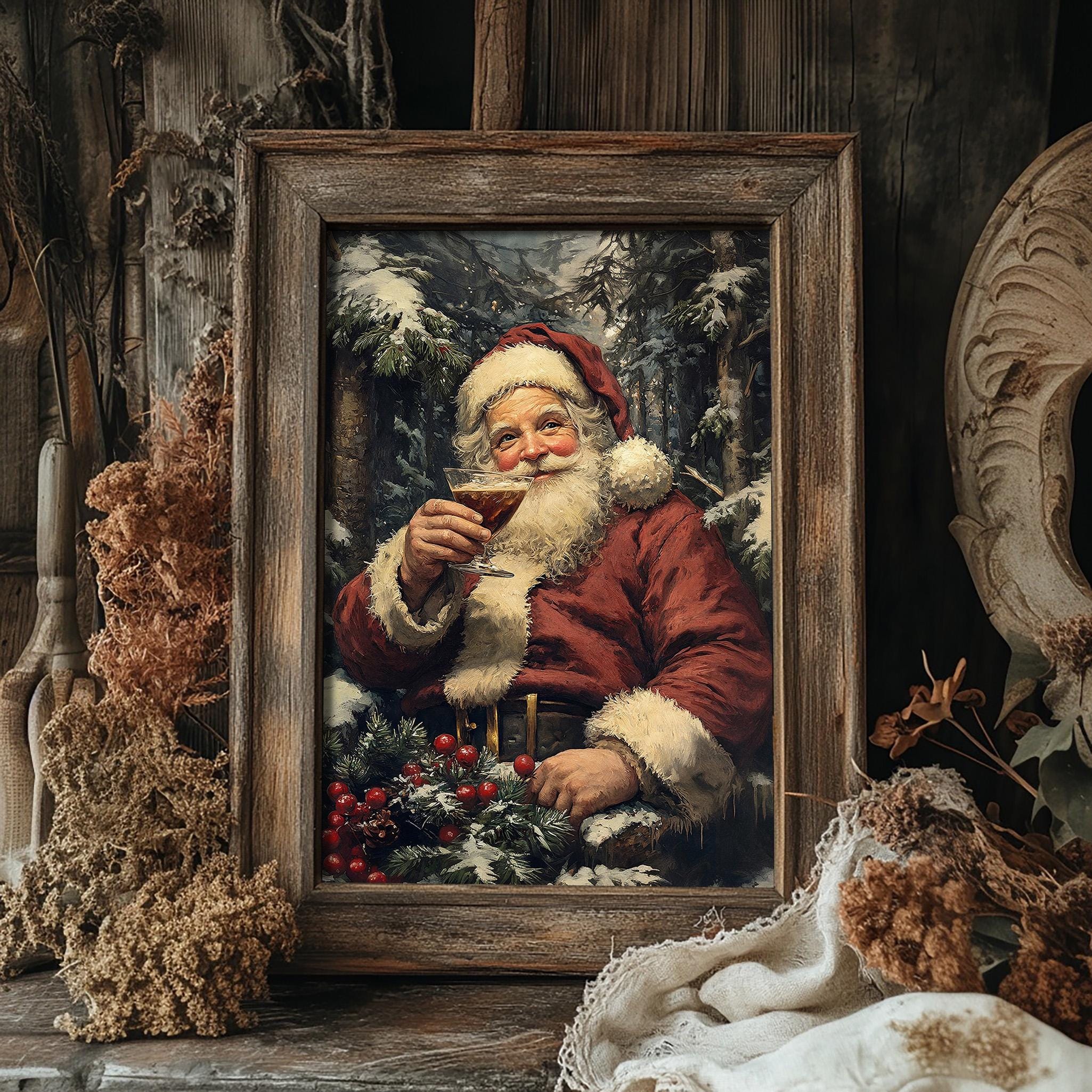 Antique Glass Santa - Etsy