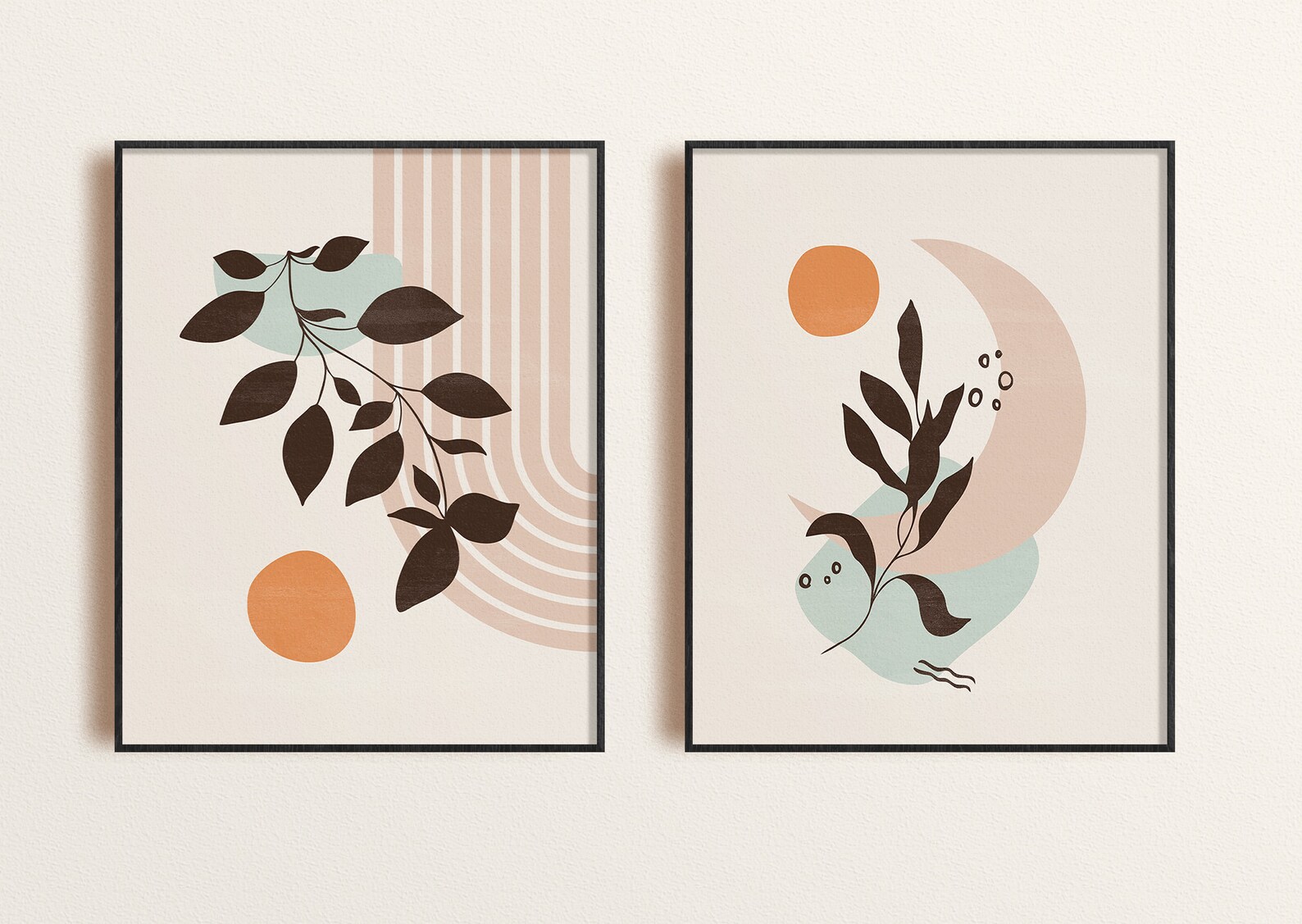 Boho Art Set 11 Prints Mid Century Modern Boho Wall Art Set Etsy