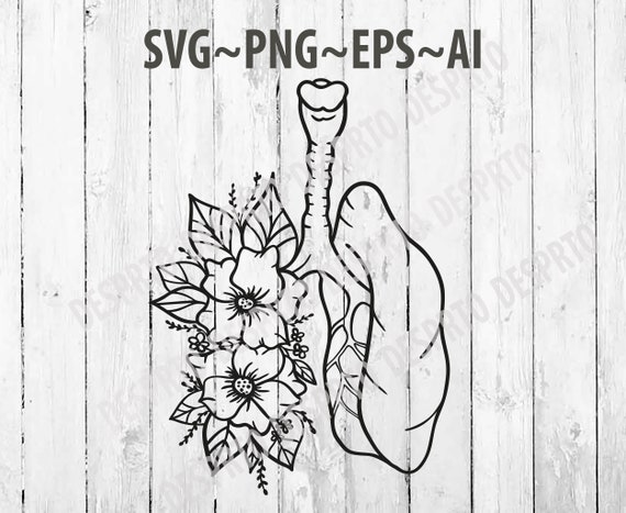 Download Floral Lungs Svg Human Lung Silhouette Human Lung print ...