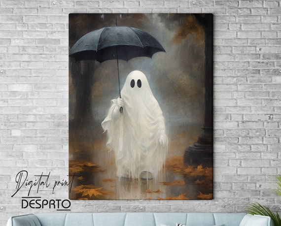 画材 AirMacgucci ghost Its Rainning Good Amazon.com: Ghost in the Rain - Canvas Wall Art Print, Dark