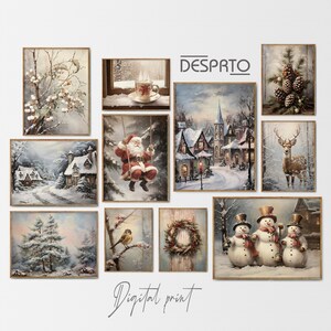 Gallery Wall Prints Set of 11, Christmas Printable Gallery Wall Art ...