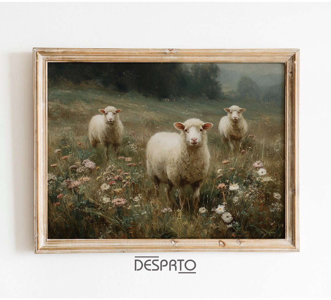 Antique Sheeps Print, Sheep Farmhouse Decor, Vintage Printable Art ...