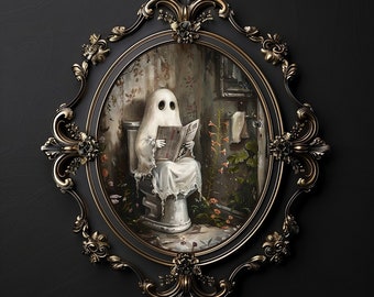 Vintage Ghost Wall Art Funny Ghost Posters Dark Academia Canvas Art