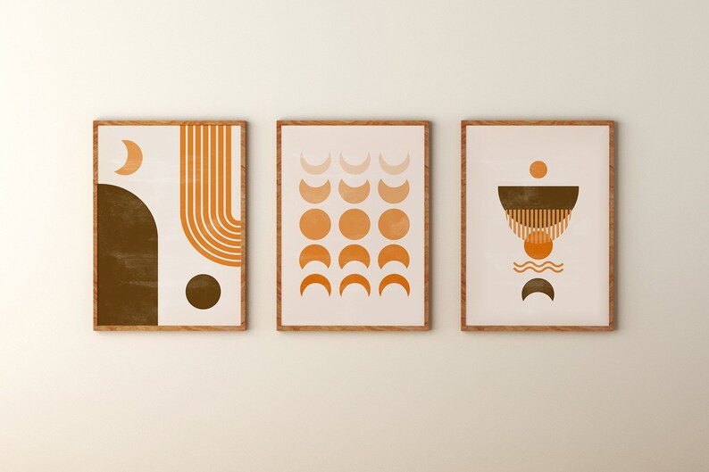 Boho Art Set of 10 Prints Mid Century Modern Boho Wall Art Set Etsy Australia