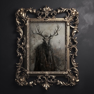 Förster Geist im Wald, Waldposter Goth, gothic Waldposter, gothic gothic Wandposter, gothic Halloween Poster, ästhetisches Poster zum ausdrucken