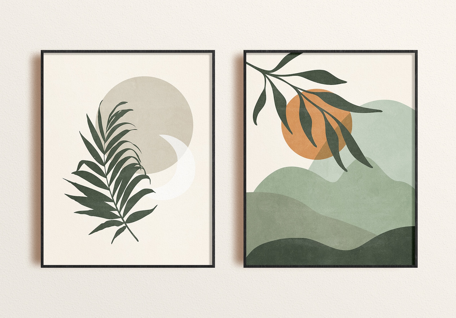 Sage Green Landscape Print Sage Green Mountain Printable Etsy