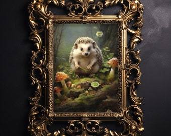 Igel Botanischer Wand Print, Waldkern Tier Dekor (Digitaler Download)