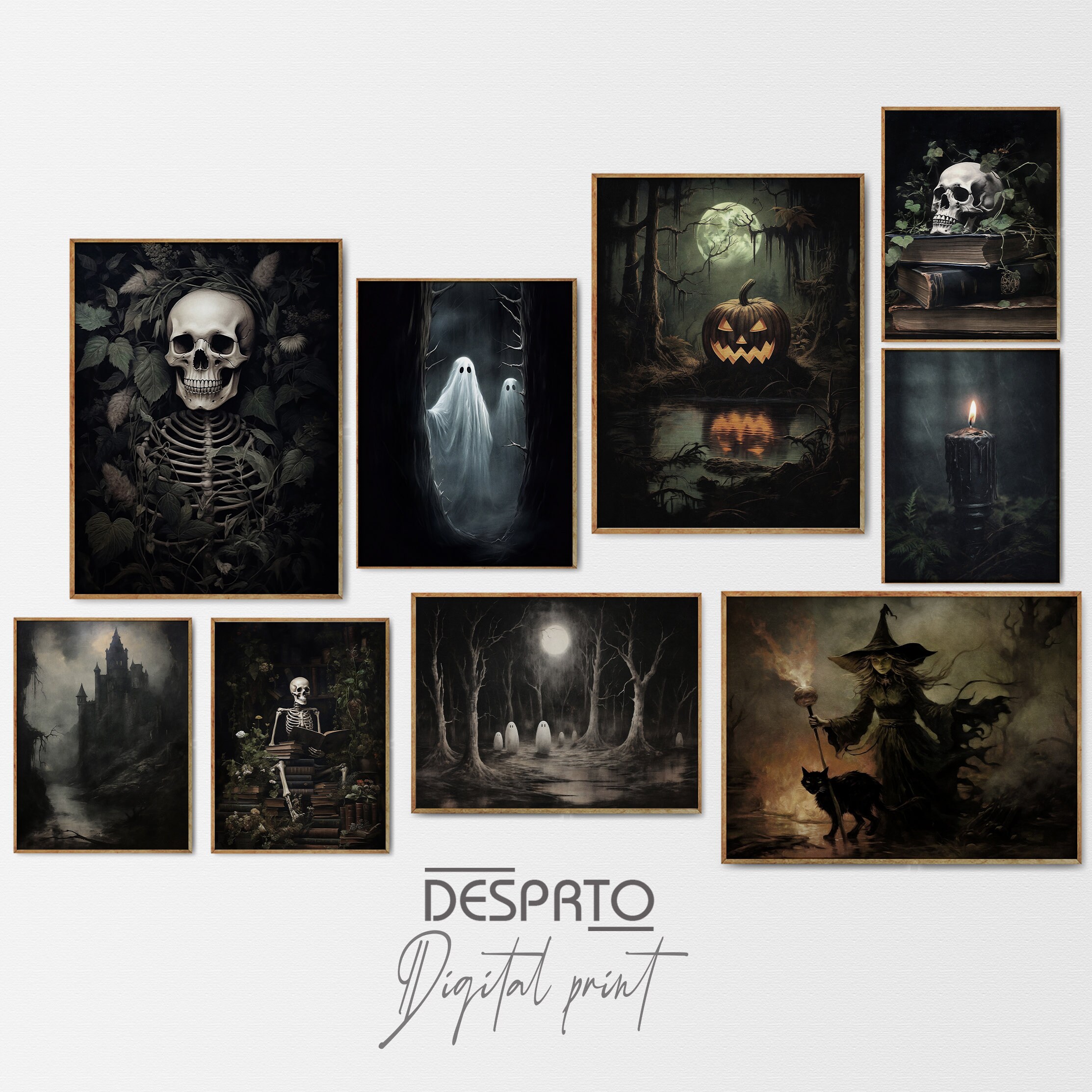 Halloween Printable 50 Vintage Mega Bundle Set, Halloween Gallery Wall ...