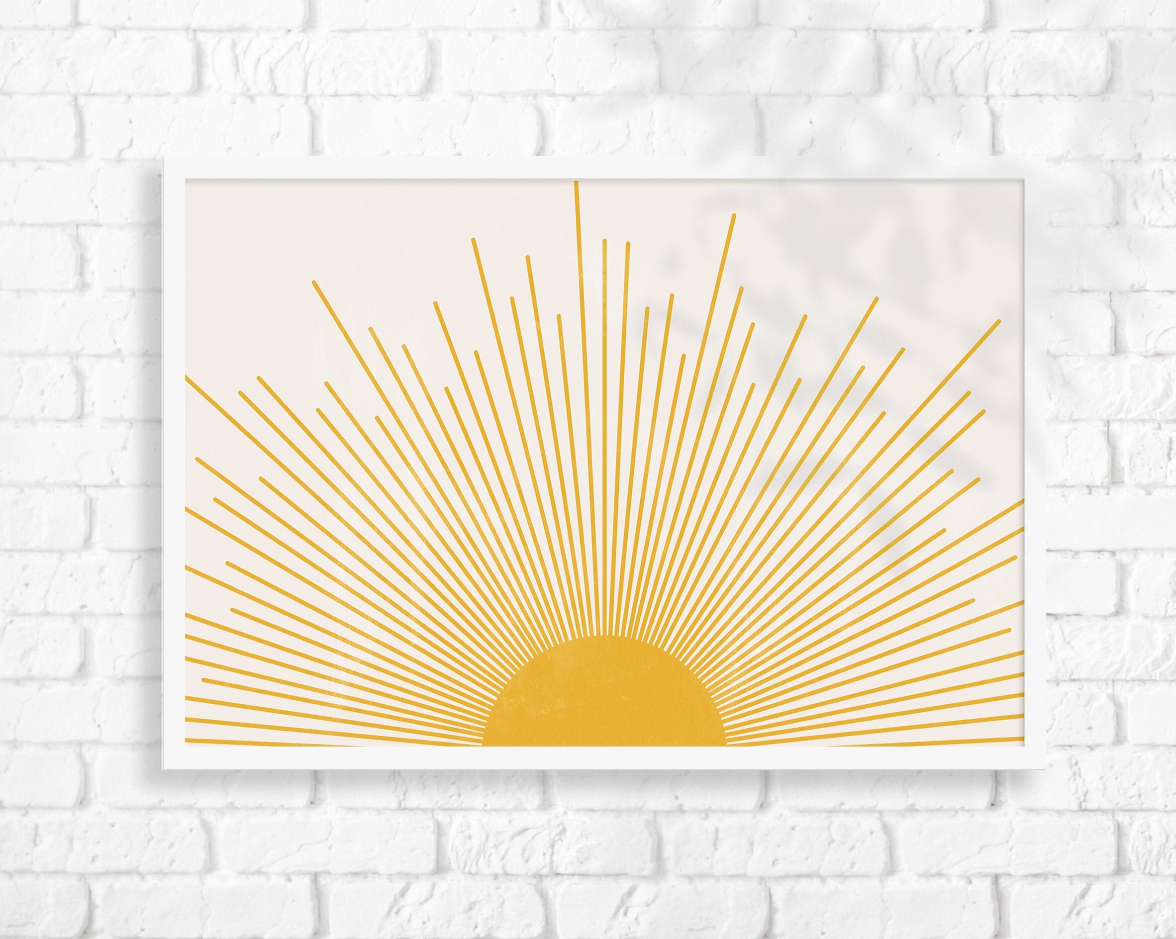 Sun Wall Art Sun Print Mid Century Modern Horizontal Sun Print Etsy