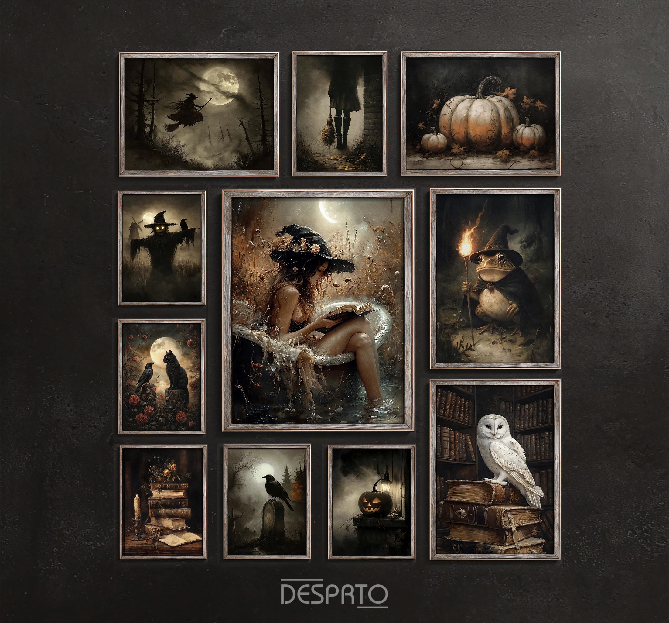 Halloween Printable 50 Vintage Mega Bundle Set, Ghost Wall Art Spooky ...