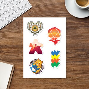 Brettspiel / D&D Rollenspiel - 5 Sticker Set