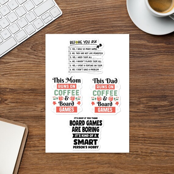 Board Game Funny Quotes 4 Stickers Set Etsy