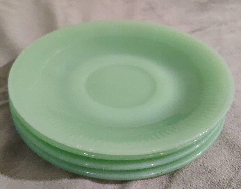 Vintage Green Jadeite FireKing Saucer Etsy