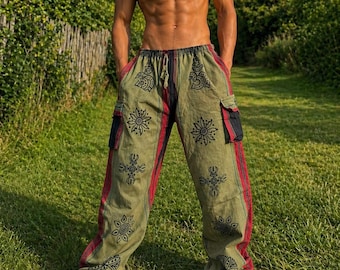 Unisex Cotton Cargo Pants: Ethically Made Festival Trousers