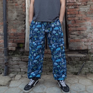 Hippie Cotton Pants | Unisex Yoga Pants | Mushroom print | Cotton Pants | Festival Pants| Eco friendly | gifts for mom| Made in Nepal
