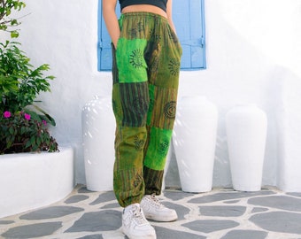 Hippie Patchwork trousers| unisex| 100% cotton fabric | Festival Pants| Multicoloured Cotton Joggers Hippy | Harem Pants| Made in Nepal