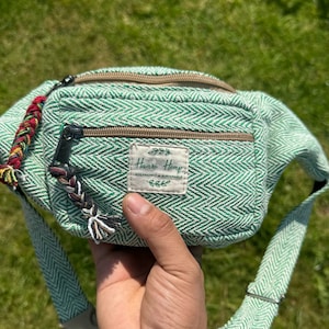 Sac banane| Sac banane en coton | Bandoulière réglable | Respectueux de l'environnement | Hippie | Sac de festival | Fait main