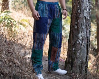 Hippie patched trouser| unisex| 100% cotton fabric | Festival Trousers| Eco friendly | capsule wardrobe clothing| Made in Nepal