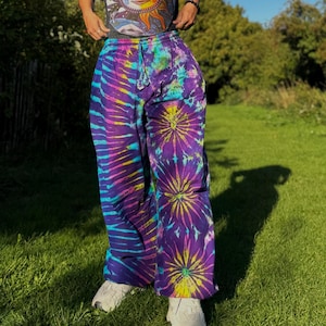 Tie Dye Chilled pants | Hippie Trouser |Unisex Elastic waist yoga Hippie harem Festival boho